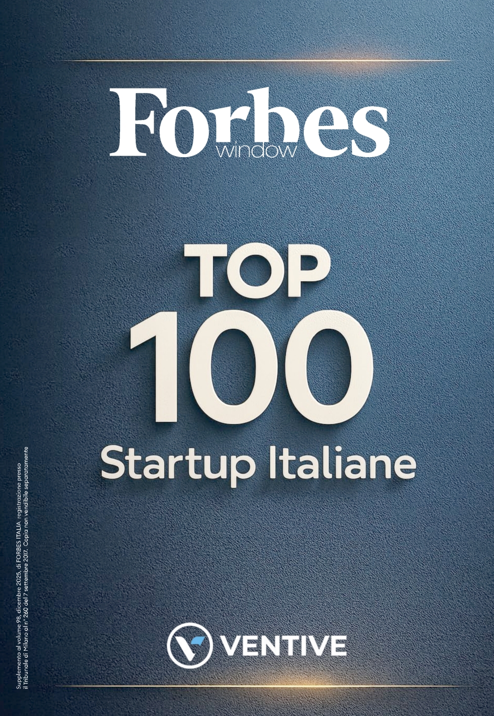 Forbes Italia special issue featuring the Top 100 Italian Startups, December 2025 edition