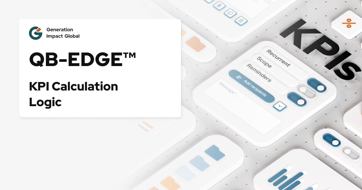 Qpi Project Calculation Build KPIs for ESG in QB-EDGE™ | Generation Impact Global