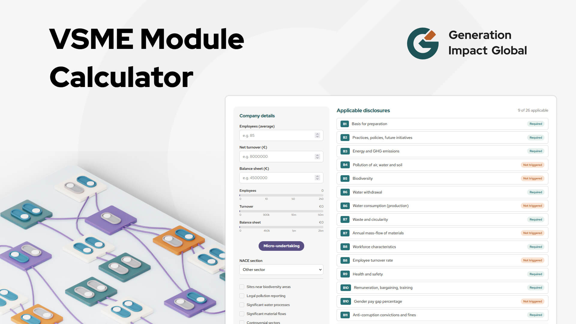 VSME module calculator: live disclosure configurator | Generation ...