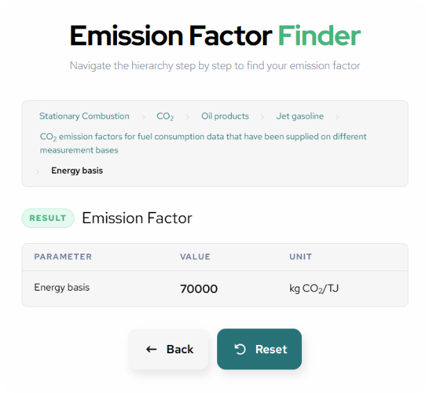 Free Combustion Emission Factor Finder