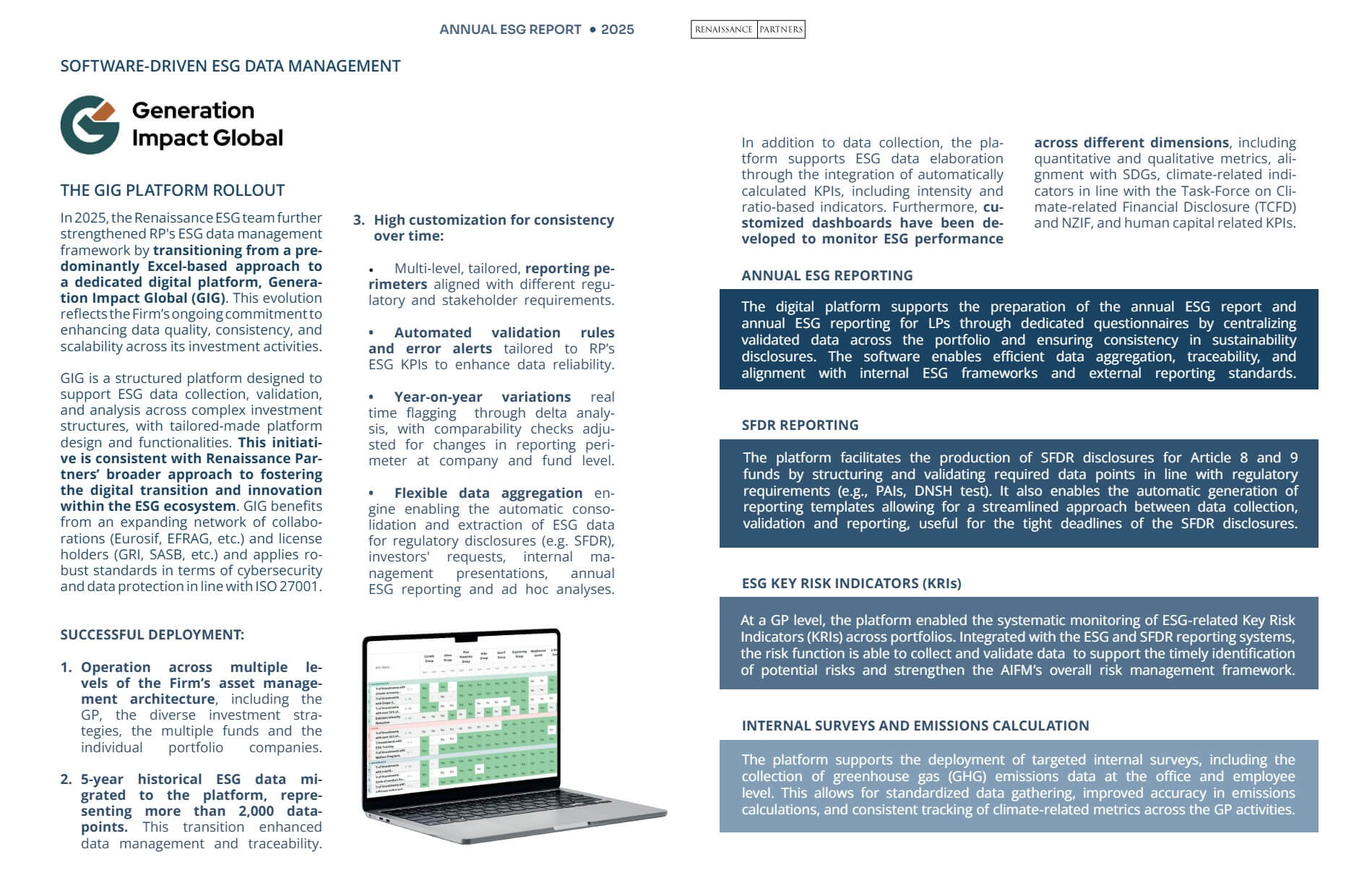 Renaissance partners sustainability report
