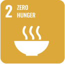 Icon representing SDG 2: Zero Hunger, part of the 17 global goals by Generation Impact Global