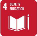 Icon representing SDG 4: Quality Education, part of the 17 global goals by Generation Impact Global
