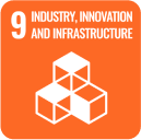 Icon representing SDG 9: Industry, Innovation and Infrastructure, part of the 17 global goals by Generation Impact Global