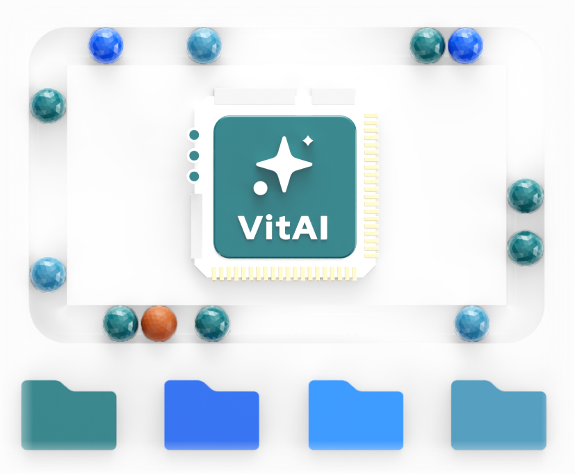 Illustration of VitAI applications in annual ESG reporting, portfolio tracking, and supplier sustainability requests.