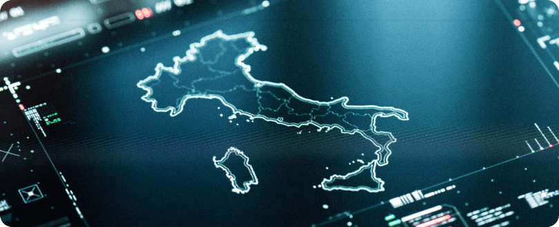 Network map of Italy representing nationwide ESG data